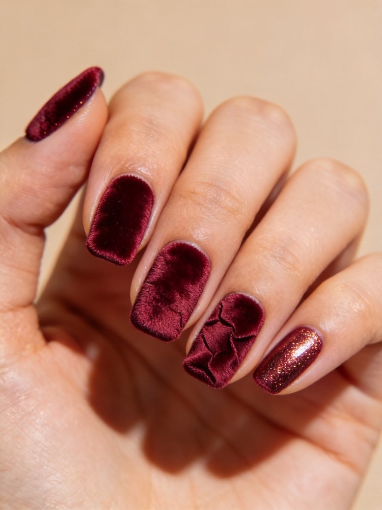 Burgundy velvet