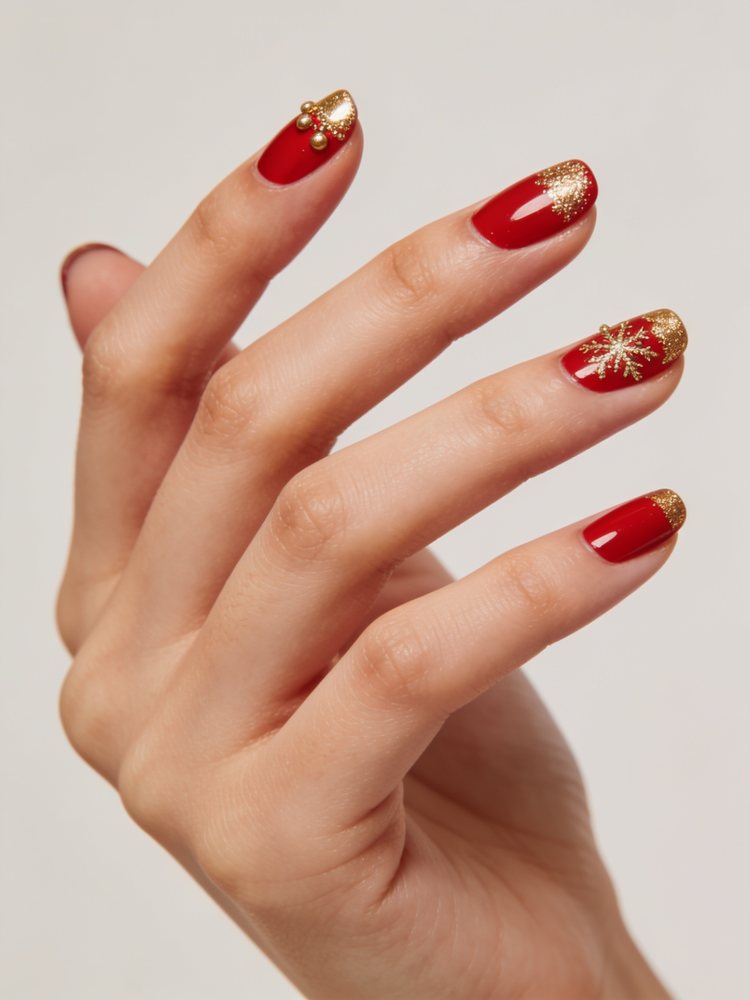 Red and gold accent