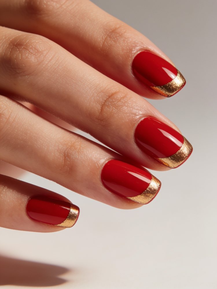Red with a gold tip