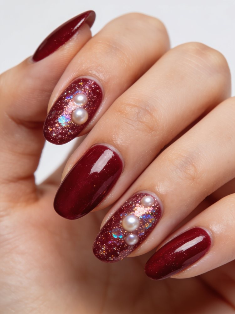 Pearl over cranberry