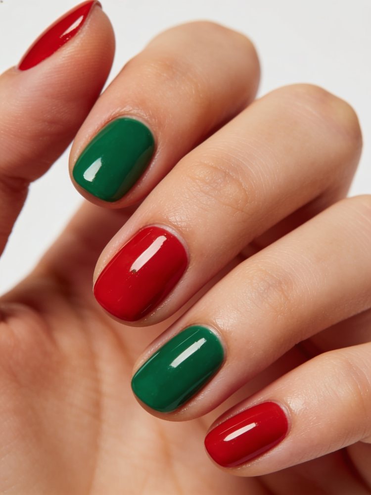 Red and green alternating