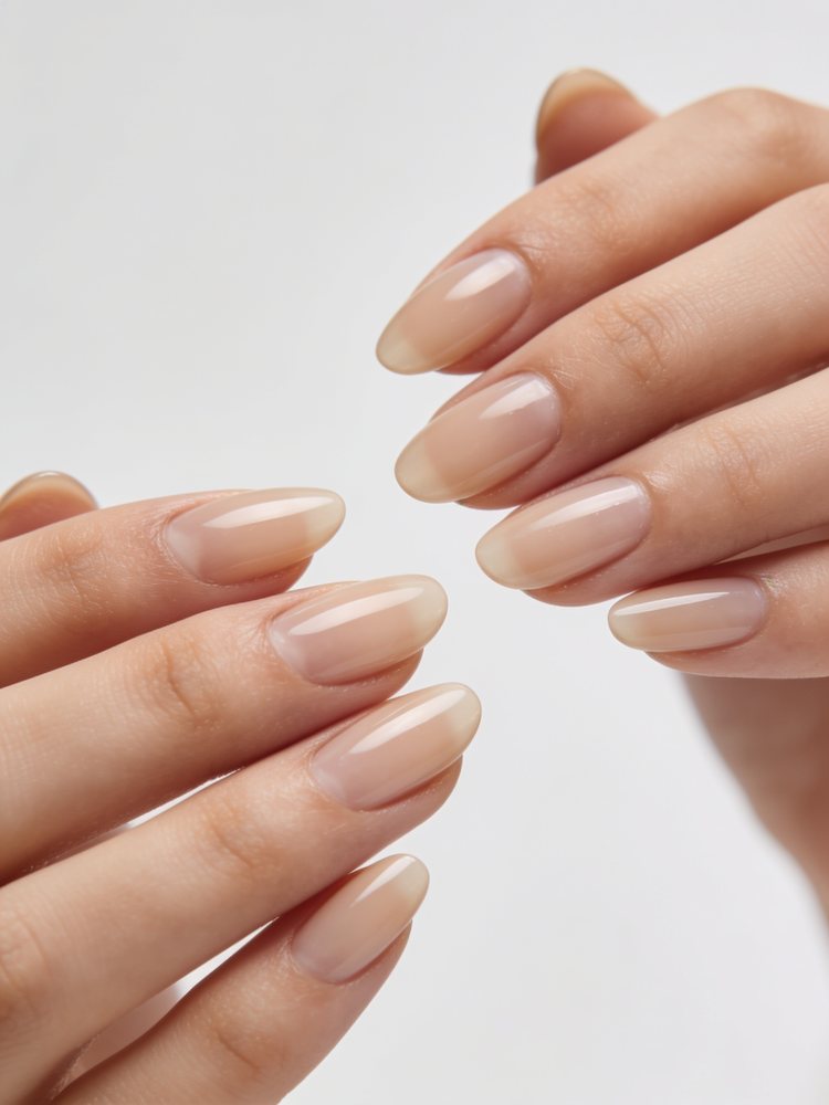 Short squoval nude