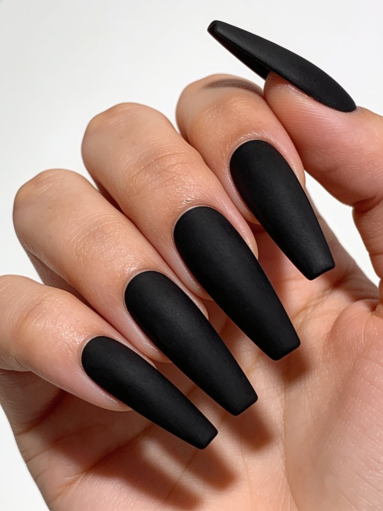 Matte black coffin