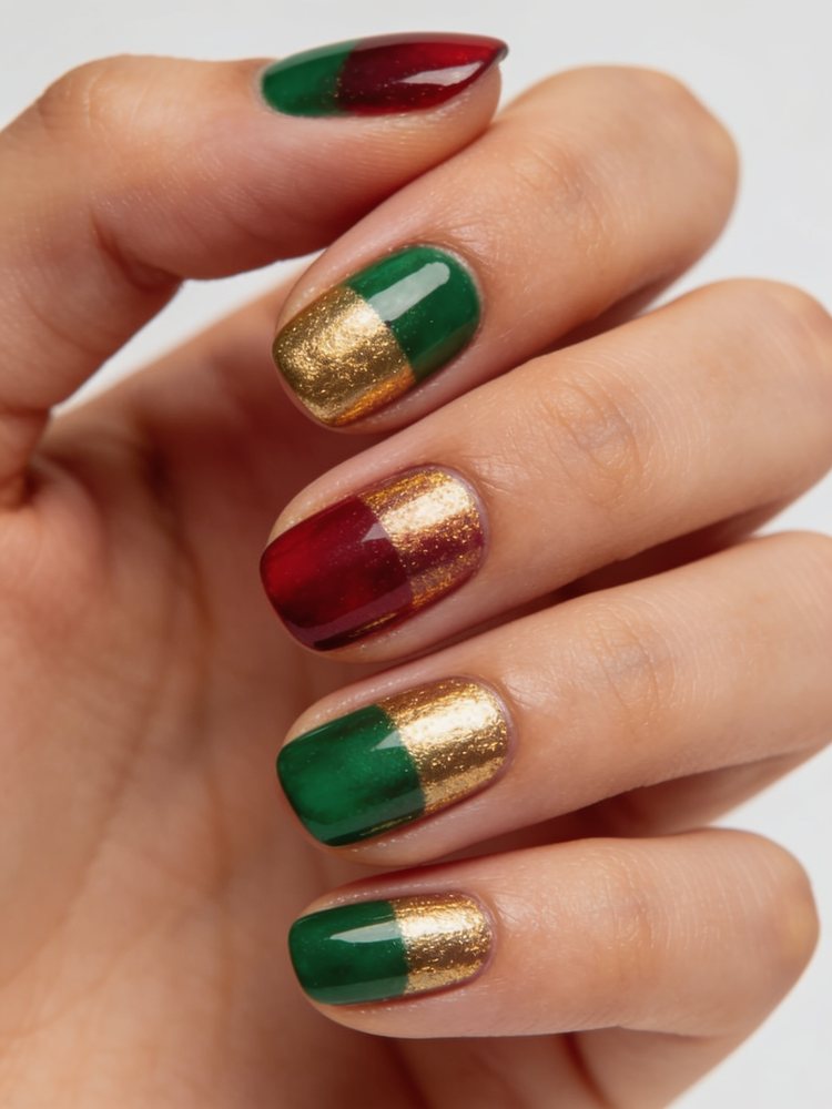 Green and gold alternating