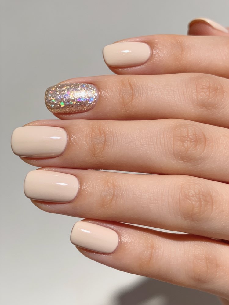One glitter accent