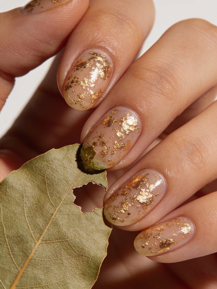 Gold foil flecks