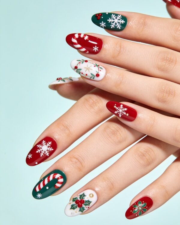 21 Xmas Nail Patterns That Are All Over Pinterest Right Now